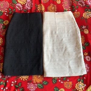Two skirts! Same size one black, one white.